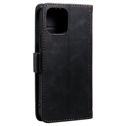 Retro Style Full Protection Splicing Leather Phone Case with Card Slots and Photo Slot for iPhone 13 6.1 inch