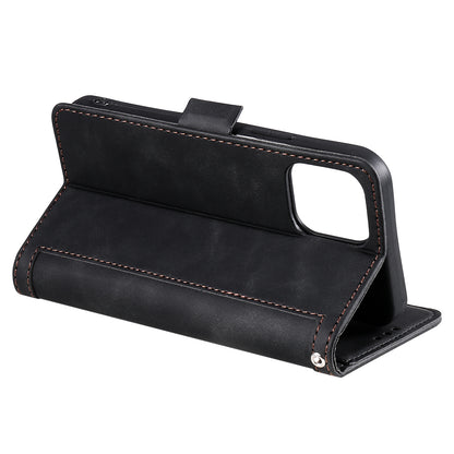 Retro Style Full Protection Splicing Leather Phone Case with Card Slots and Photo Slot for iPhone 13 6.1 inch