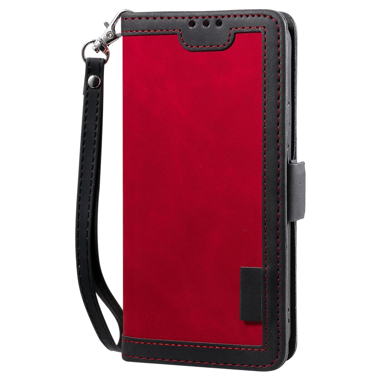 Retro Style Full Protection Splicing Leather Phone Case with Card Slots and Photo Slot for iPhone 13 6.1 inch