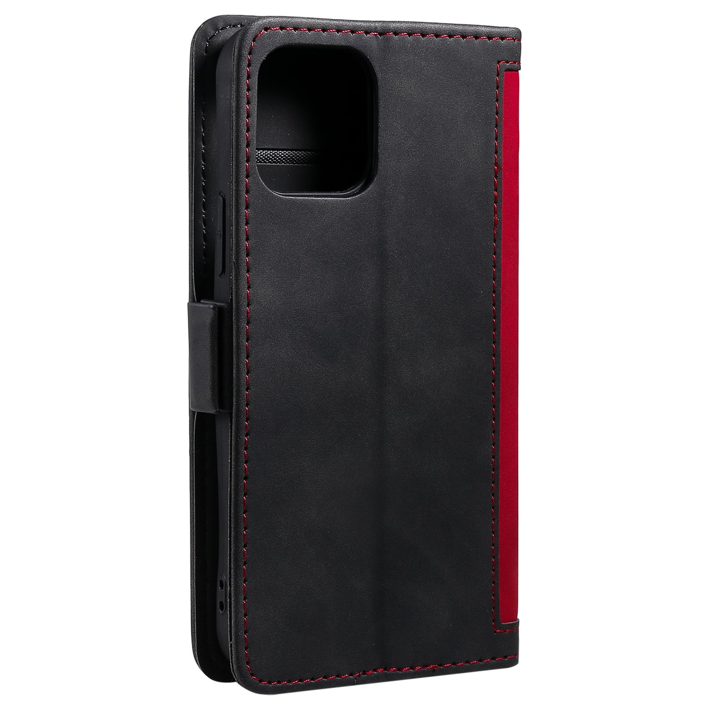 Retro Style Full Protection Splicing Leather Phone Case with Card Slots and Photo Slot for iPhone 13 6.1 inch