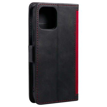 Retro Style Full Protection Splicing Leather Phone Case with Card Slots and Photo Slot for iPhone 13 6.1 inch