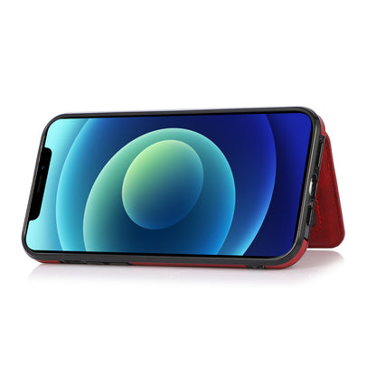 Anti-drop Card Holders PU Leather Coated PC TPU Hybrid Shell [Built-in Magnetic Metal Sheet] for iPhone 13 Pro 6.1 inch