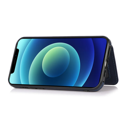 Anti-drop Card Holders PU Leather Coated PC TPU Hybrid Shell [Built-in Magnetic Metal Sheet] for iPhone 13 Pro 6.1 inch