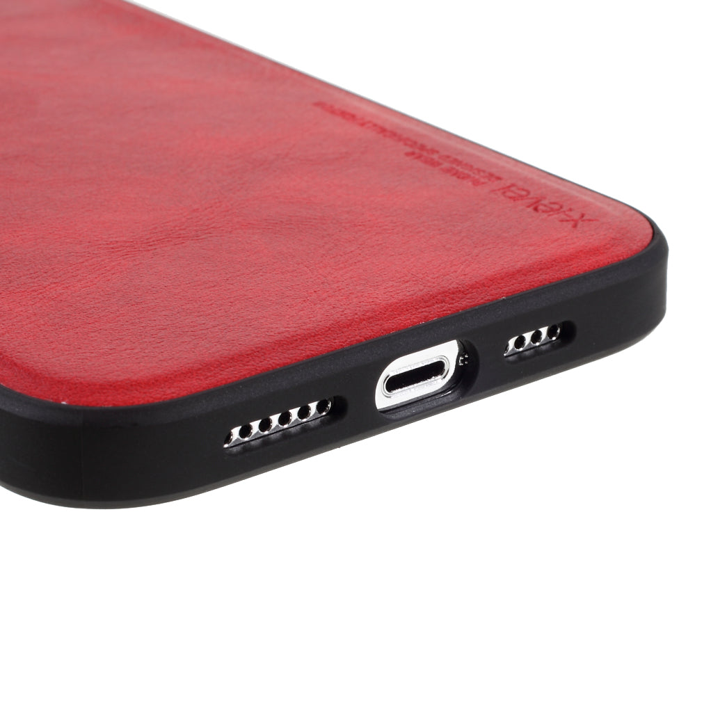 X-LEVEL Vintage Style Shockproof PU Leather Back Soft TPU Edges Protective Case for iPhone 13 Pro Max 6.7 inch