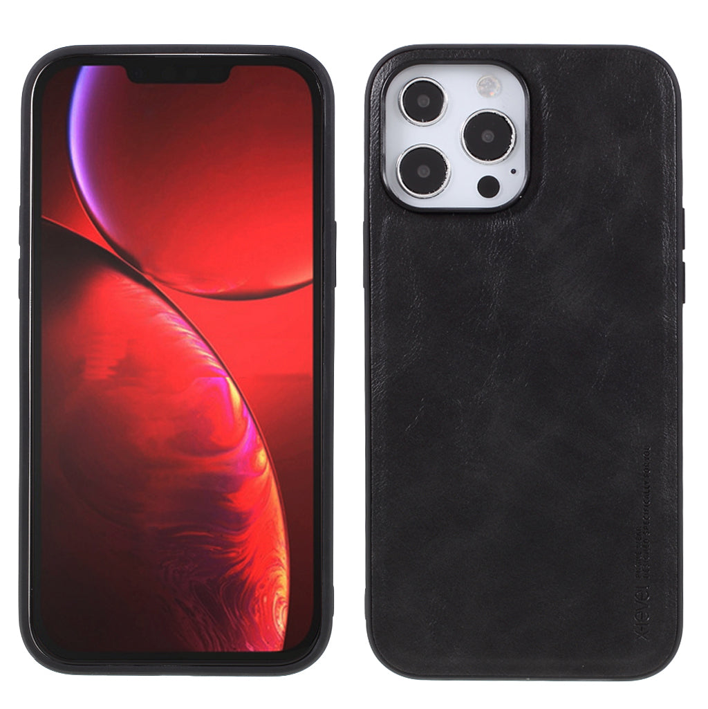 X-LEVEL Vintage Style Shockproof PU Leather Back Soft TPU Edges Protective Case for iPhone 13 Pro Max 6.7 inch