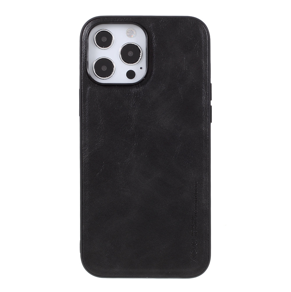 X-LEVEL Vintage Style Shockproof PU Leather Back Soft TPU Edges Protective Case for iPhone 13 Pro Max 6.7 inch