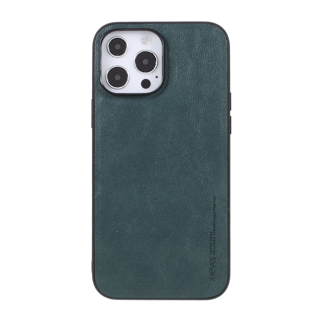 X-LEVEL Vintage Style Shockproof PU Leather Back Soft TPU Edges Protective Case for iPhone 13 Pro Max 6.7 inch