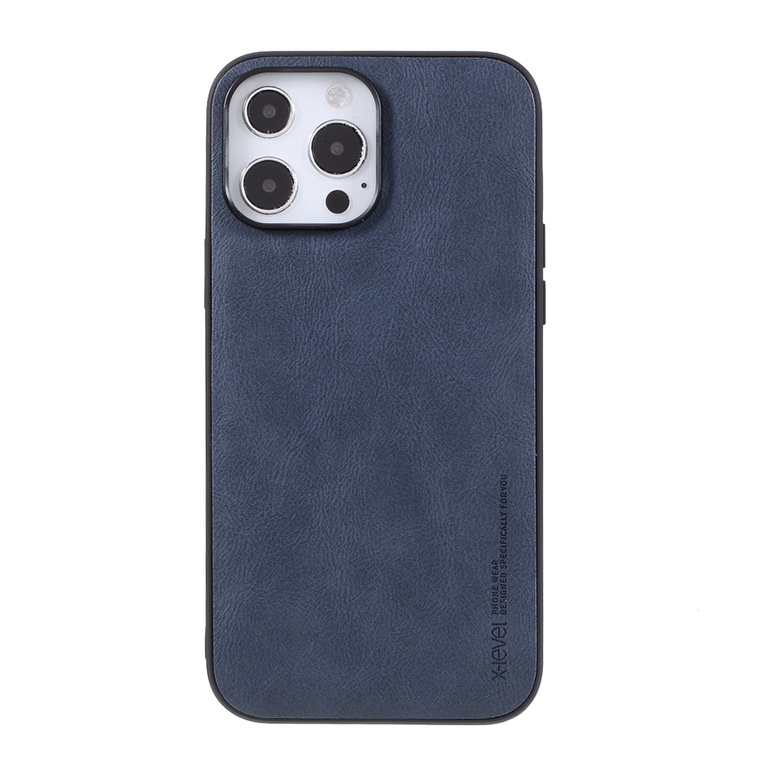 X-LEVEL Vintage Style Shockproof PU Leather Back Soft TPU Edges Protective Case for iPhone 13 Pro Max 6.7 inch