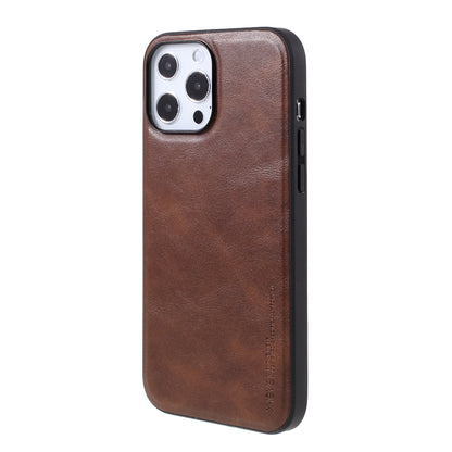 X-LEVEL Vintage Style Shockproof PU Leather Back Soft TPU Edges Protective Case for iPhone 13 Pro Max 6.7 inch