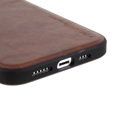 X-LEVEL Vintage Style Shockproof PU Leather Back Soft TPU Edges Protective Case for iPhone 13 Pro Max 6.7 inch