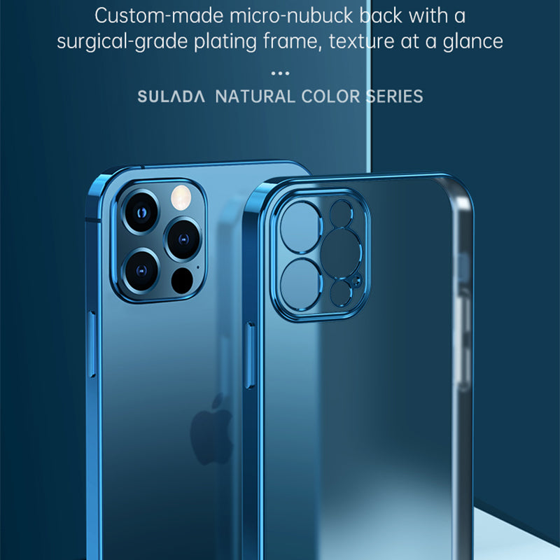 SULADA Natural Color Series for iPhone 13 Pro Max 6.7 inch Electroplated Shockproof TPU Case Back Shell