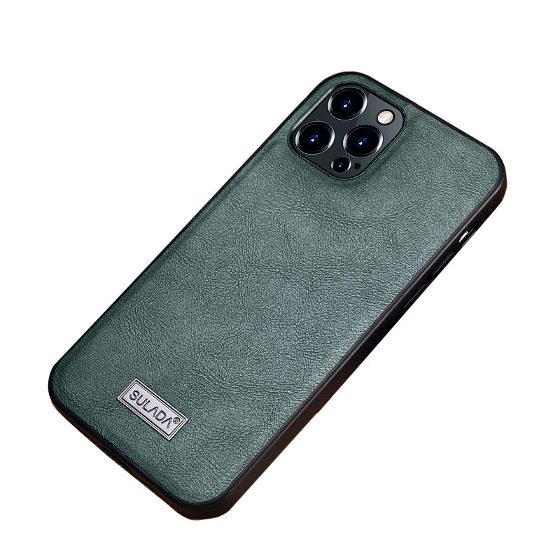 SULADA Drop-proof PU Leather Coated TPU + PC Phone Case Cover for iPhone 13 Pro Max 6.7 inch