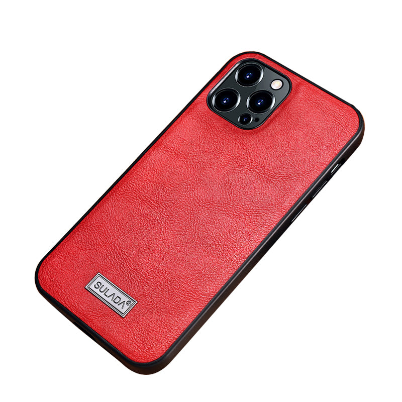 SULADA Drop-proof PU Leather Coated TPU + PC Phone Case Cover for iPhone 13 Pro Max 6.7 inch