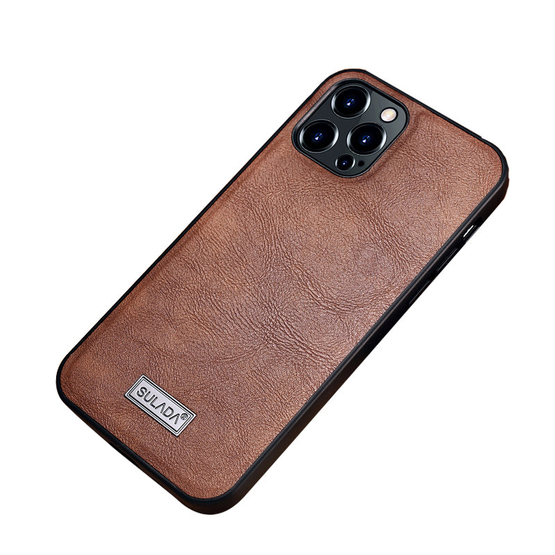 SULADA Drop-proof PU Leather Coated TPU + PC Phone Case Cover for iPhone 13 Pro Max 6.7 inch