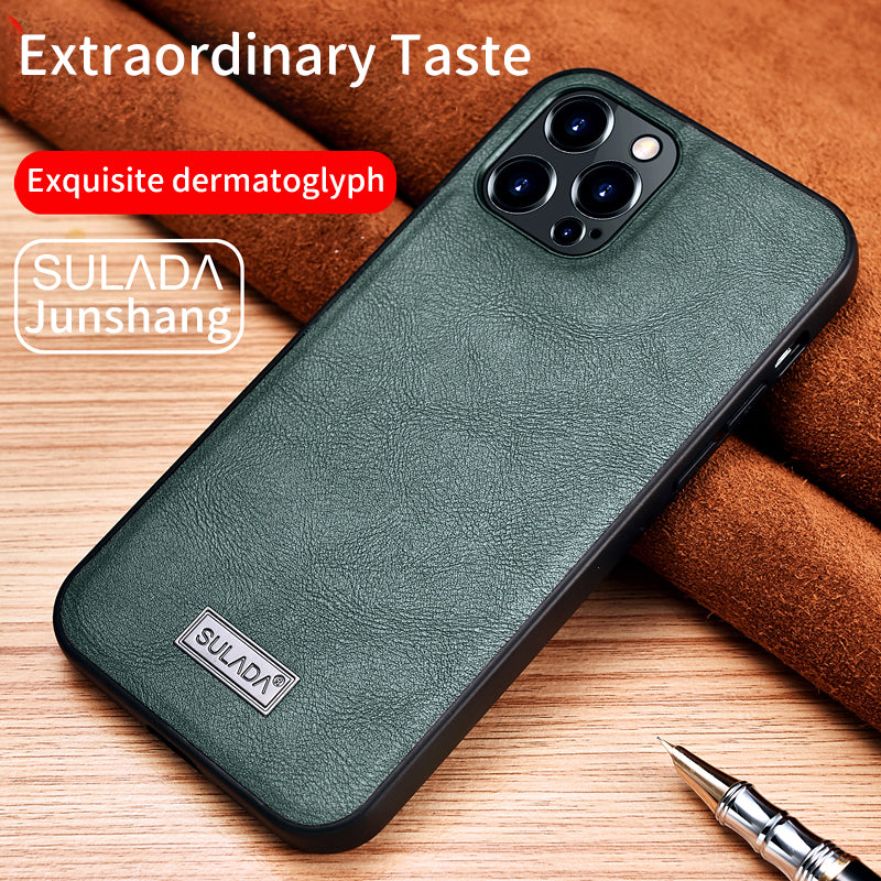 SULADA Drop-proof PU Leather Coated TPU + PC Phone Case Cover for iPhone 13 Pro Max 6.7 inch