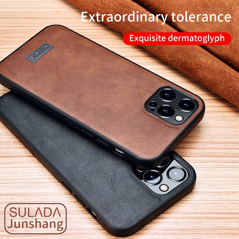 SULADA Drop-proof PU Leather Coated TPU + PC Phone Case Cover for iPhone 13 Pro Max 6.7 inch