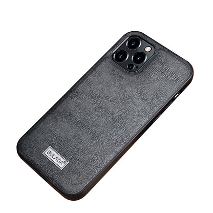 SULADA Drop-proof PU Leather Coated TPU + PC Phone Case Cover for iPhone 13 Pro Max 6.7 inch