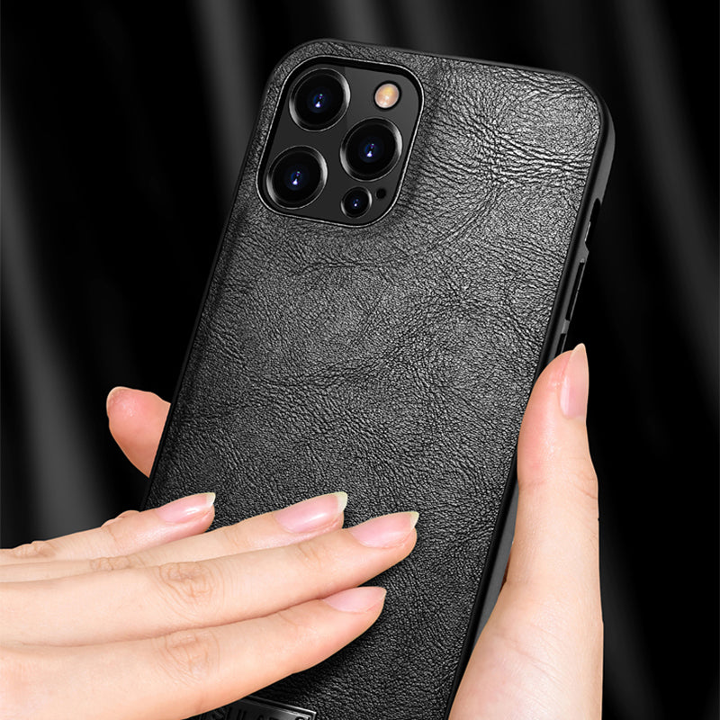 SULADA Drop-proof PU Leather Coated TPU + PC Phone Case Cover for iPhone 13 Pro Max 6.7 inch