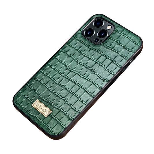 SULADA Crocodile Texture Anti Scratch PU Leather Coated Phone Case Cover for iPhone 13 Pro 6.1 inch