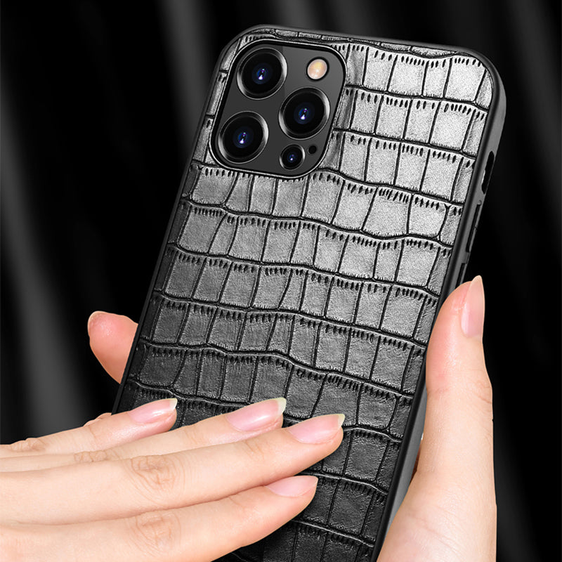 SULADA Crocodile Texture Anti Scratch PU Leather Coated Phone Case Cover for iPhone 13 Pro 6.1 inch