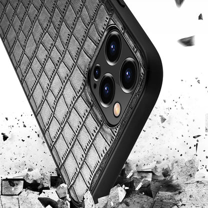 SULADA Crocodile Texture Anti Scratch PU Leather Coated Phone Case Cover for iPhone 13 Pro 6.1 inch