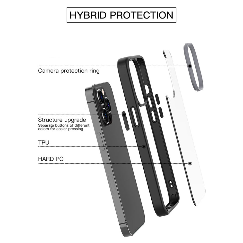 Scratch Resistant PC+TPU Hybrid Case Mobile Phone Back Cover Shell for iPhone 13 Pro Max 6.7 inch