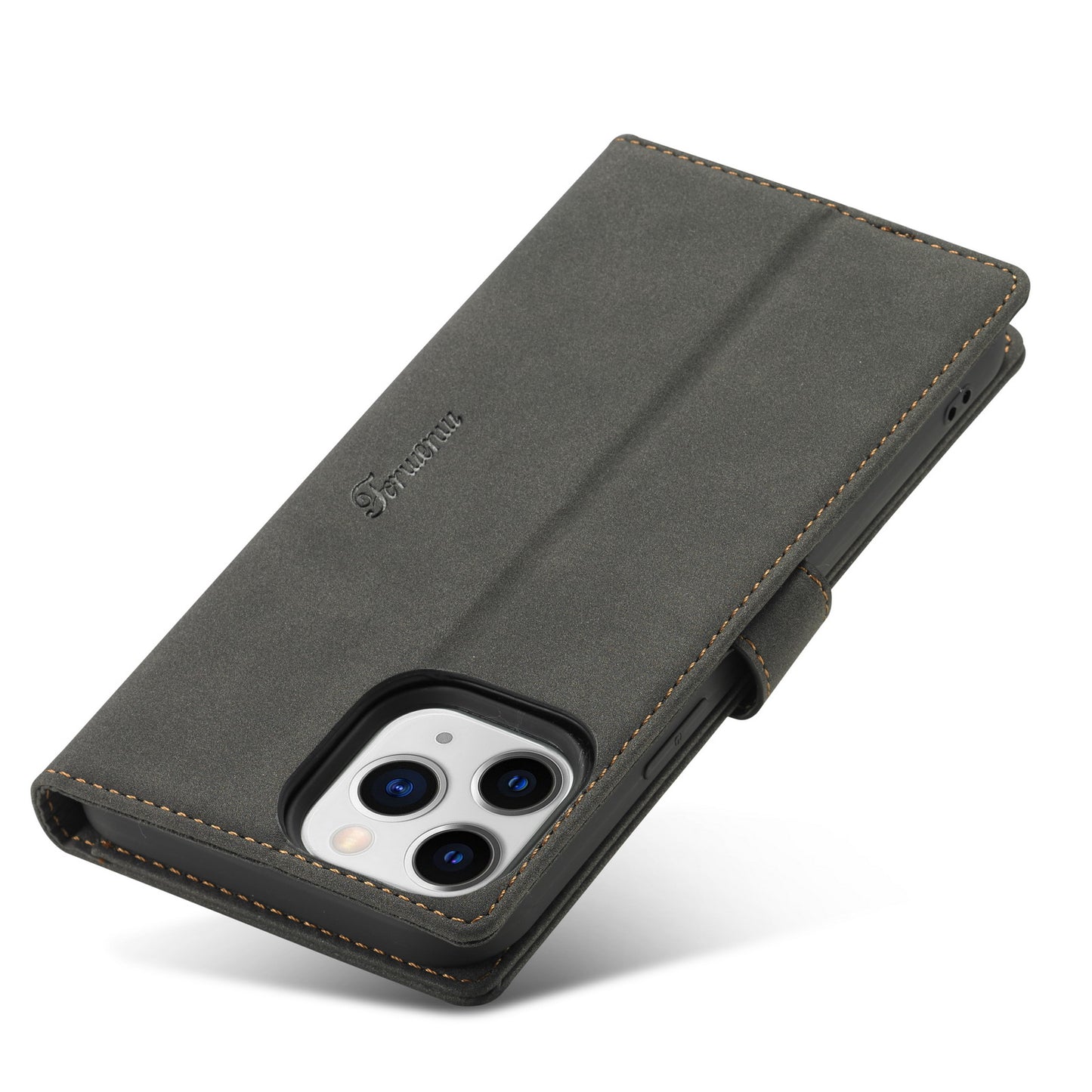 FORWENW F1 Series Leather Mobile Phone Cover Case Shell with Wallet Stand for iPhone 13 Pro Max 6.7 inch