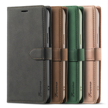 FORWENW F1 Series Leather Mobile Phone Cover Case Shell with Wallet Stand for iPhone 13 Pro Max 6.7 inch