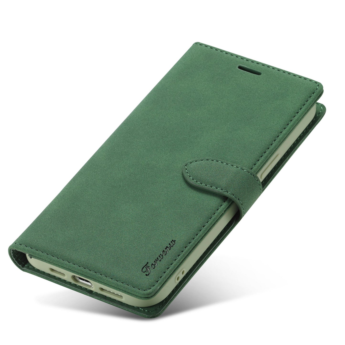 FORWENW F1 Series Leather Mobile Phone Cover Case Shell with Wallet Stand for iPhone 13 Pro Max 6.7 inch