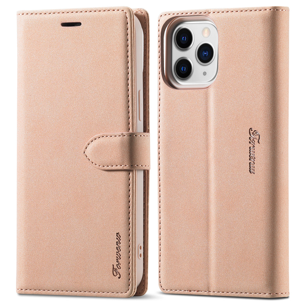 FORWENW F1 Series Leather Mobile Phone Cover Case Shell with Wallet Stand for iPhone 13 Pro Max 6.7 inch