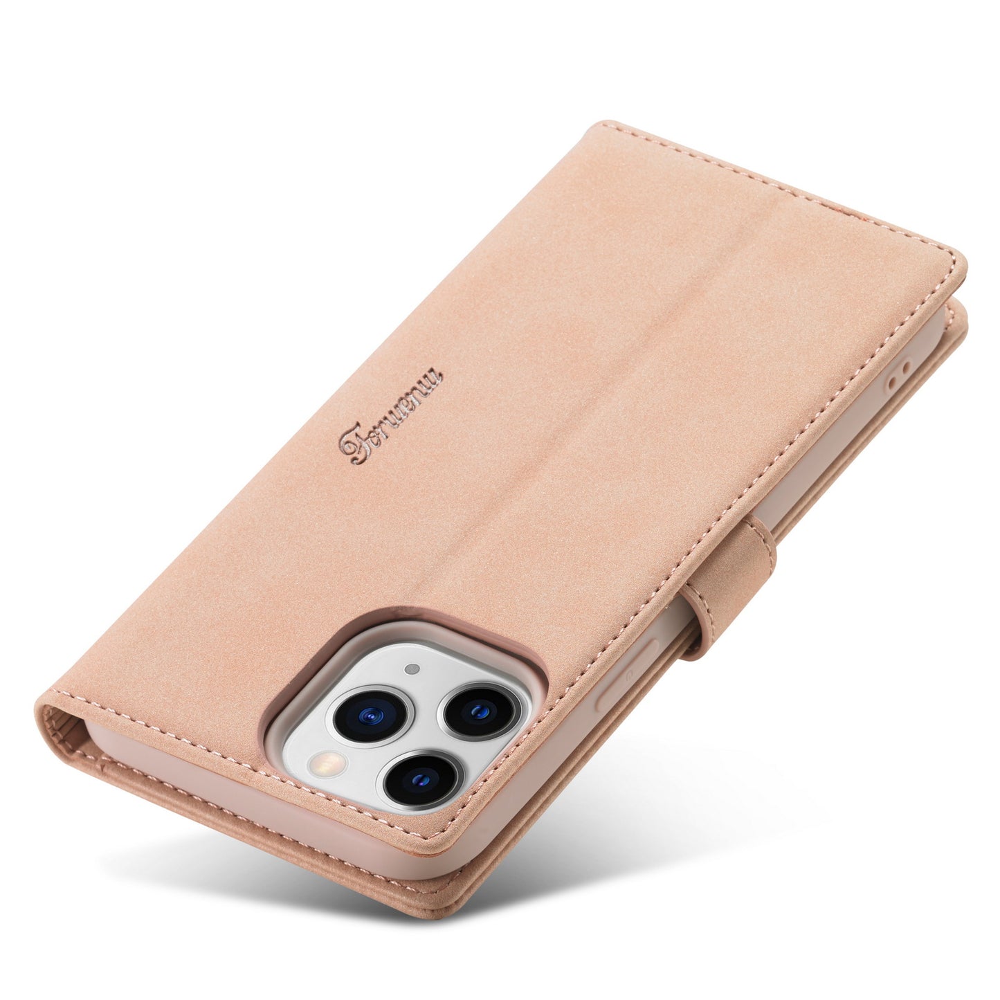 FORWENW F1 Series Leather Mobile Phone Cover Case Shell with Wallet Stand for iPhone 13 Pro Max 6.7 inch