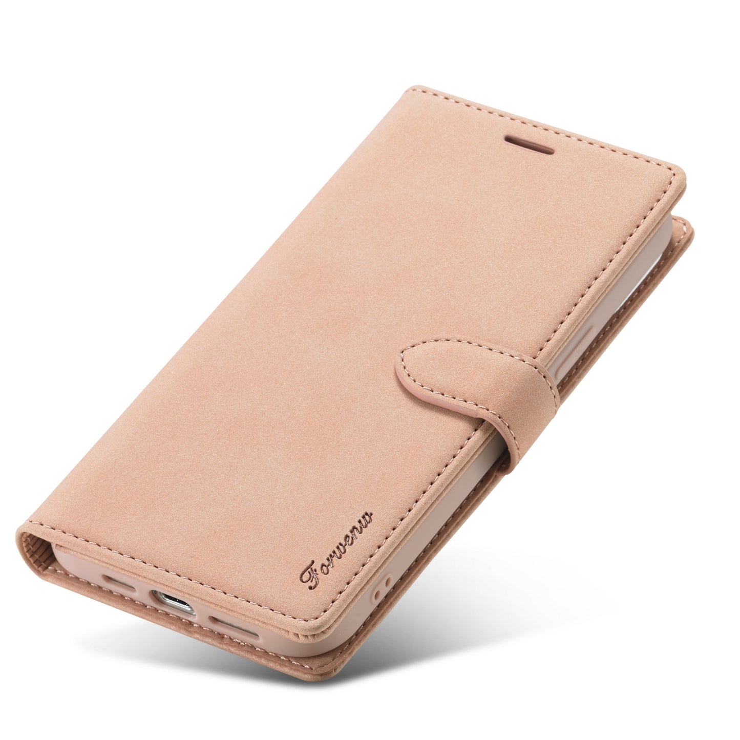 FORWENW F1 Series Leather Mobile Phone Cover Case Shell with Wallet Stand for iPhone 13 Pro Max 6.7 inch