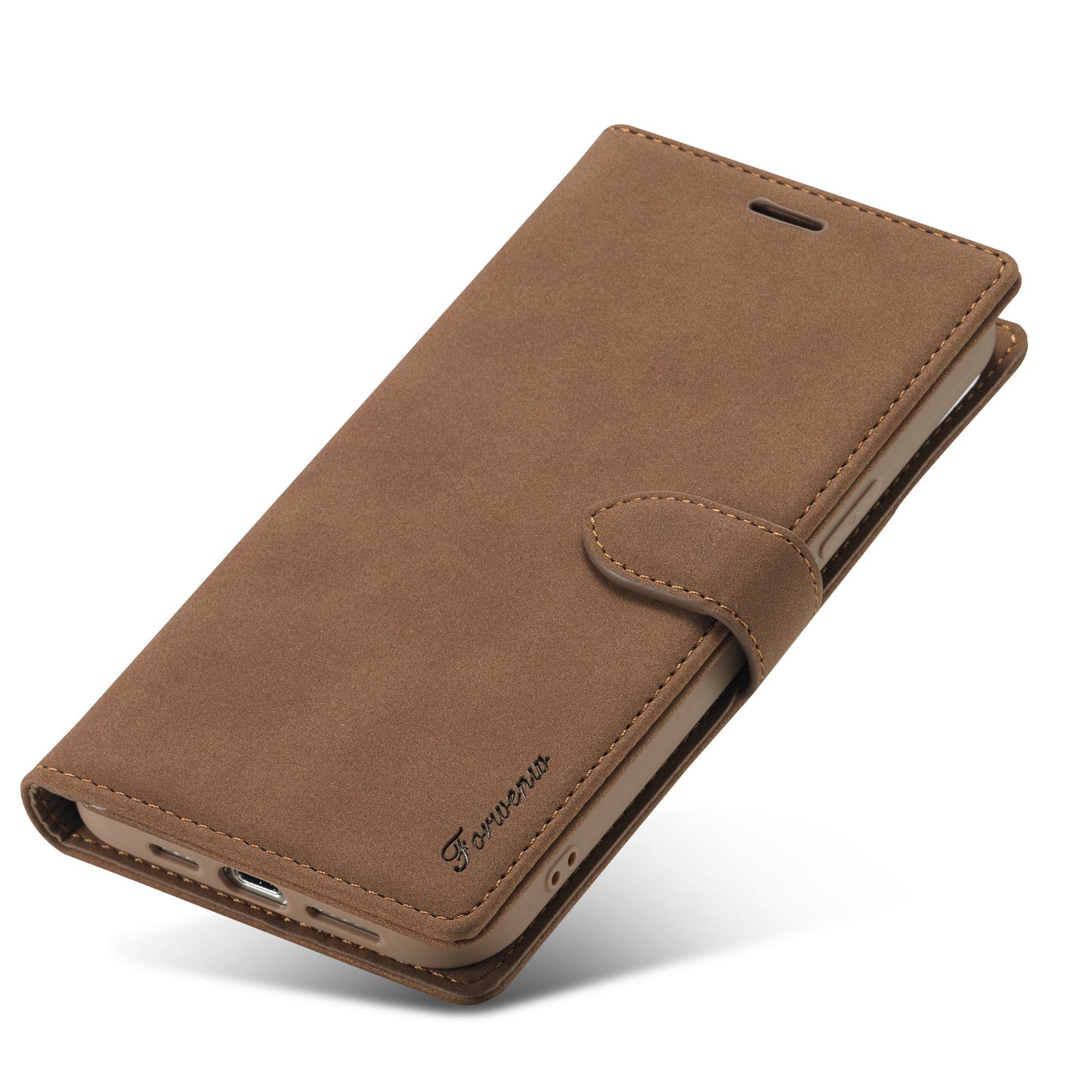 FORWENW F1 Series Leather Mobile Phone Cover Case Shell with Wallet Stand for iPhone 13 Pro Max 6.7 inch