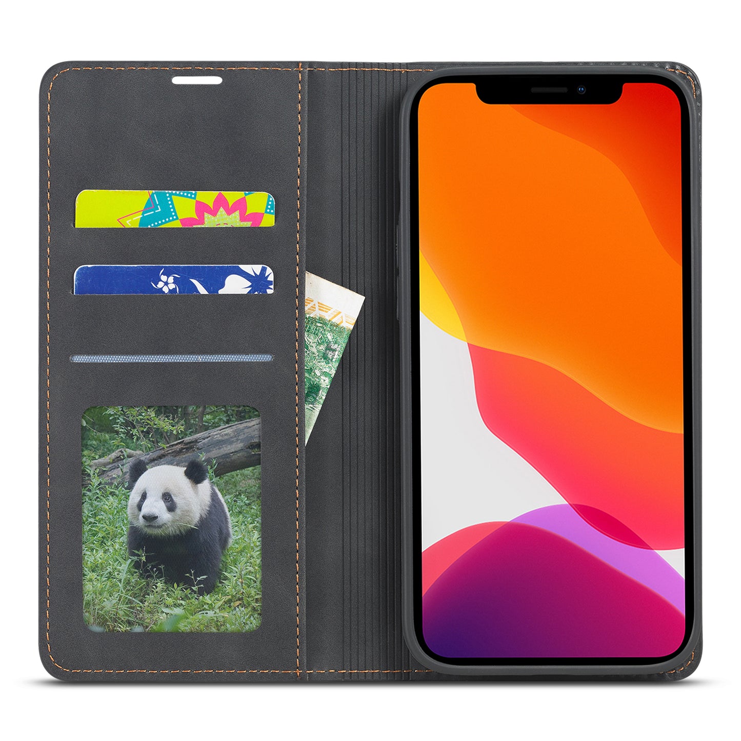 FORWENW Fantasy Series Skin Feeling Leather Phone Case with Card Slots for iPhone 13 Pro Max 6.7 inch