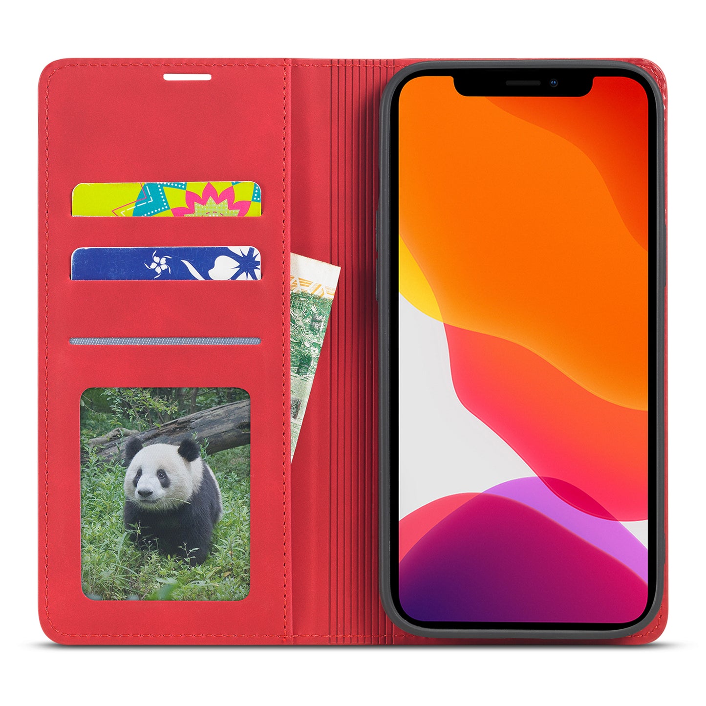 FORWENW Fantasy Series Skin Feeling Leather Phone Case with Card Slots for iPhone 13 Pro Max 6.7 inch