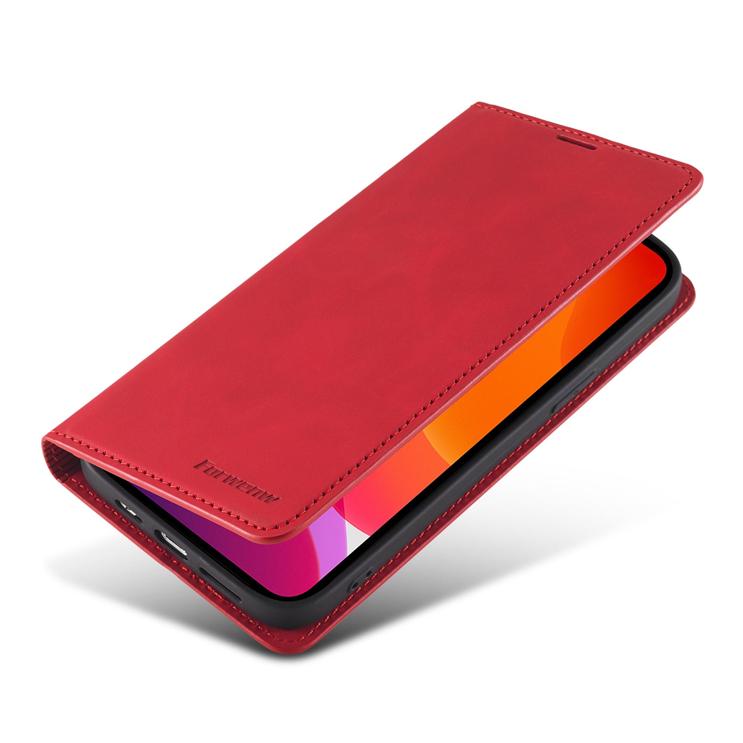 FORWENW Fantasy Series Skin Feeling Leather Phone Case with Card Slots for iPhone 13 Pro Max 6.7 inch