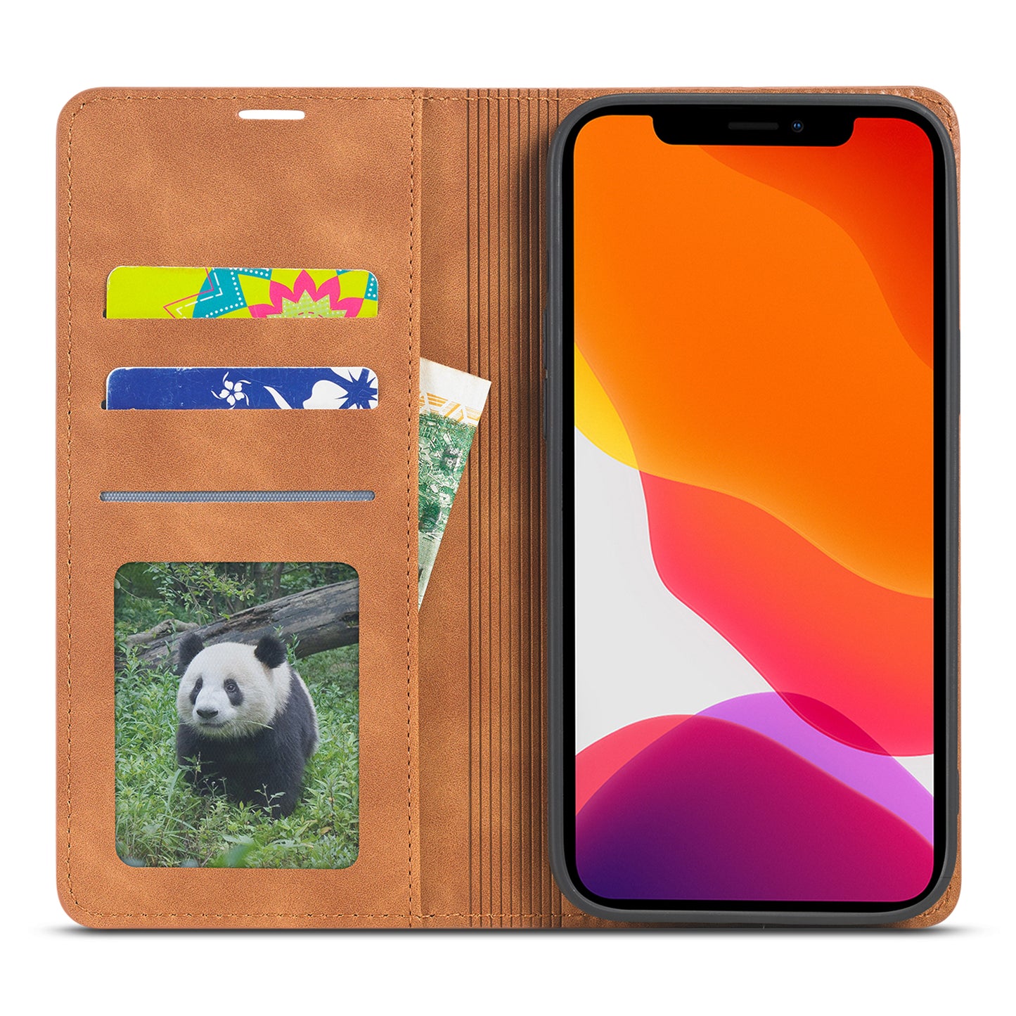FORWENW Fantasy Series Skin Feeling Leather Phone Case with Card Slots for iPhone 13 Pro Max 6.7 inch