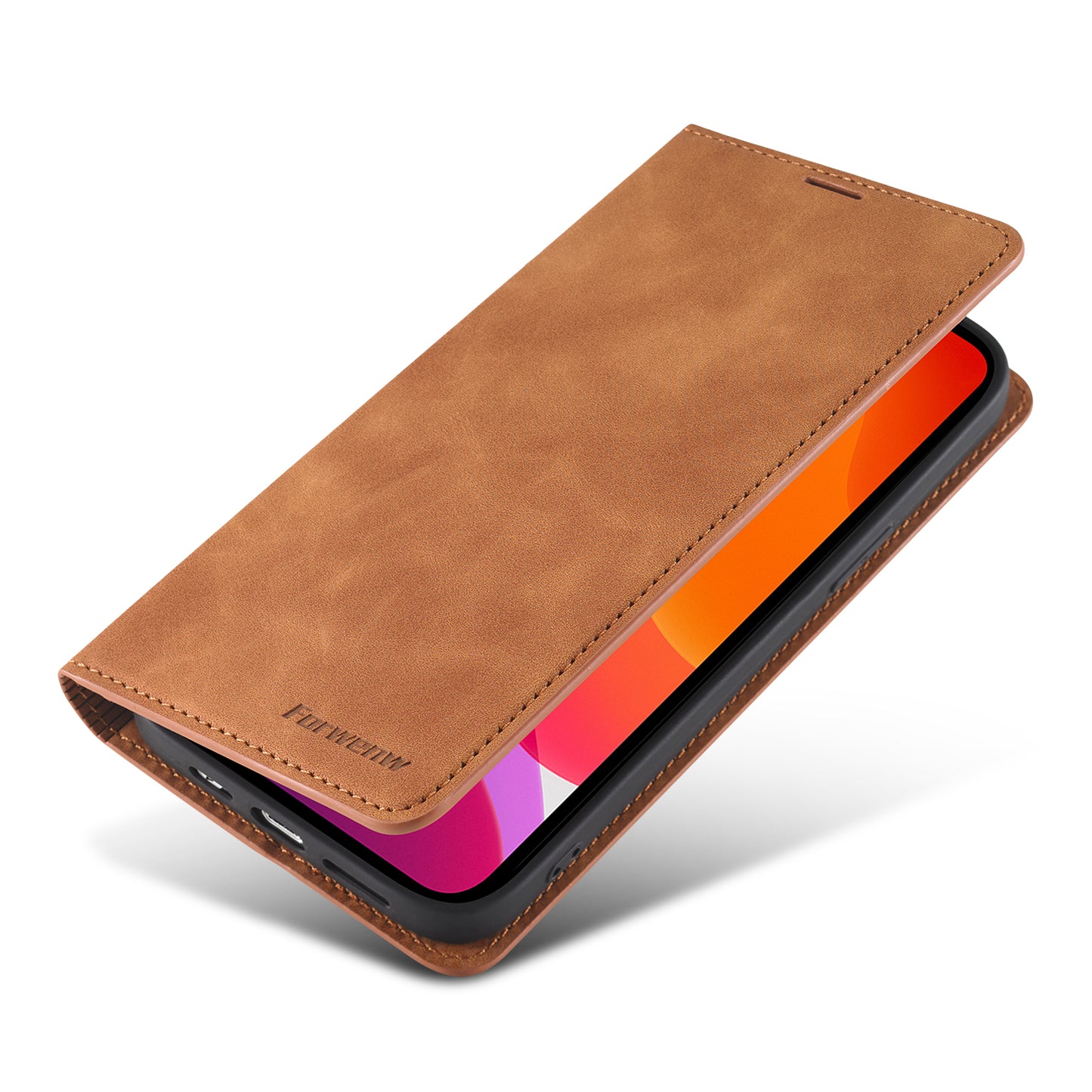 FORWENW Fantasy Series Skin Feeling Leather Phone Case with Card Slots for iPhone 13 Pro Max 6.7 inch