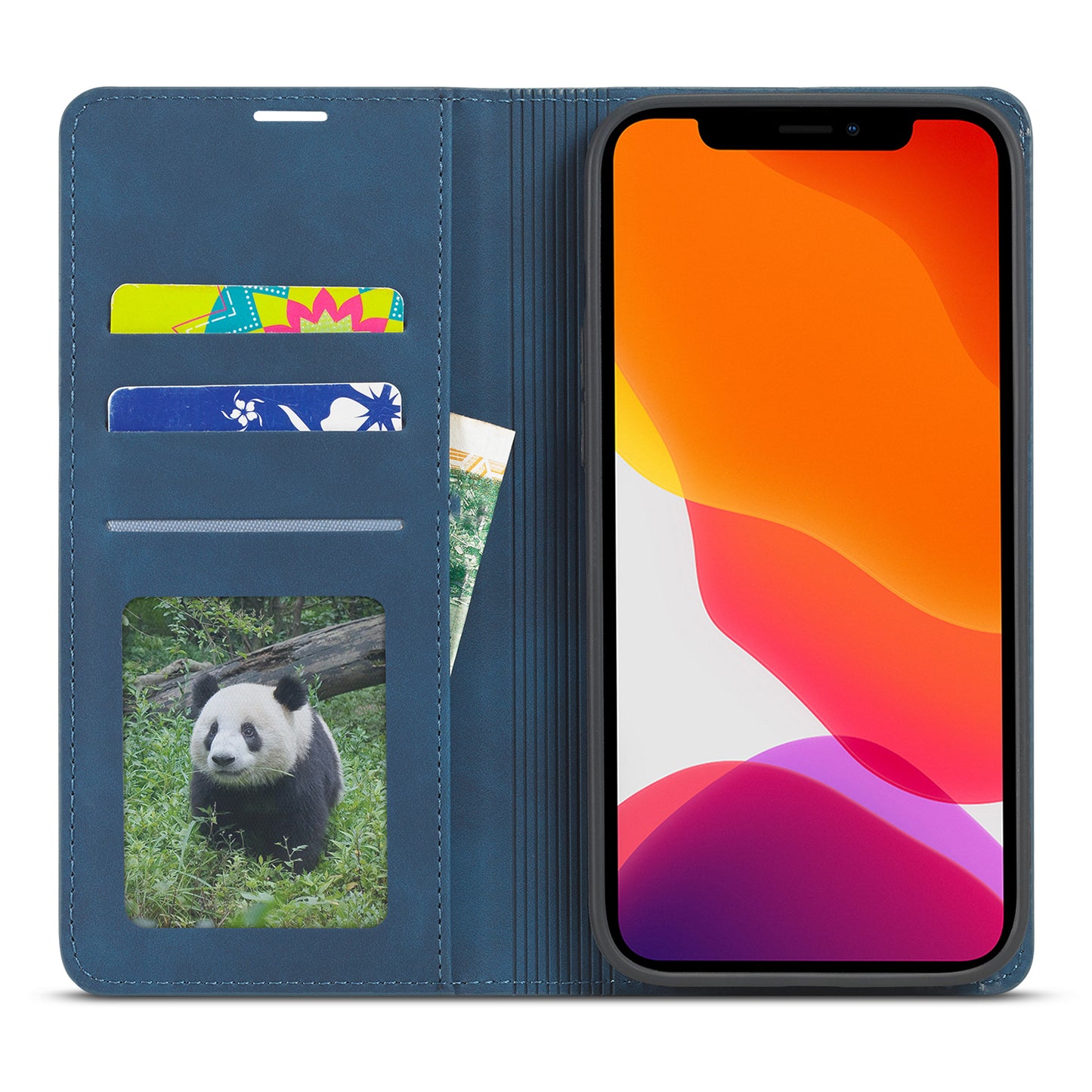 FORWENW Fantasy Series Skin Feeling Leather Phone Case with Card Slots for iPhone 13 Pro Max 6.7 inch