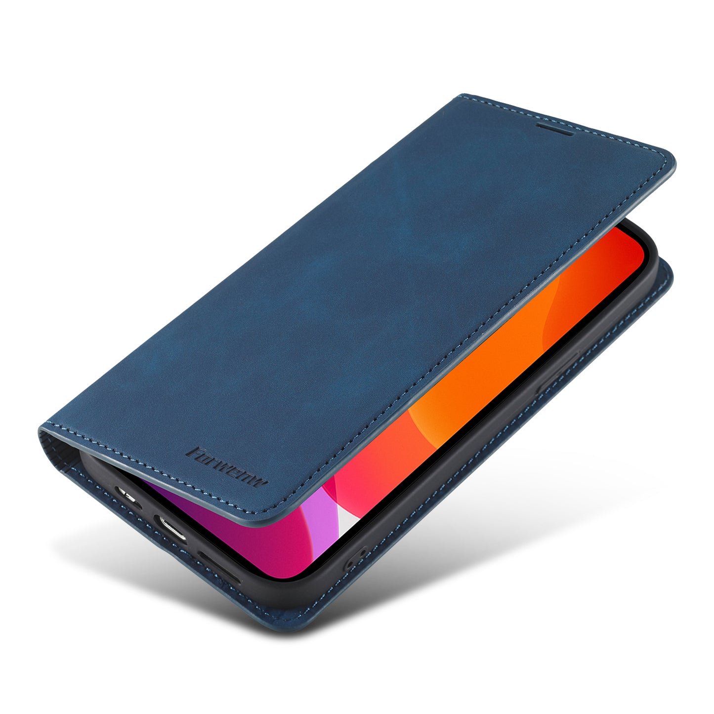 FORWENW Fantasy Series Skin Feeling Leather Phone Case with Card Slots for iPhone 13 Pro Max 6.7 inch