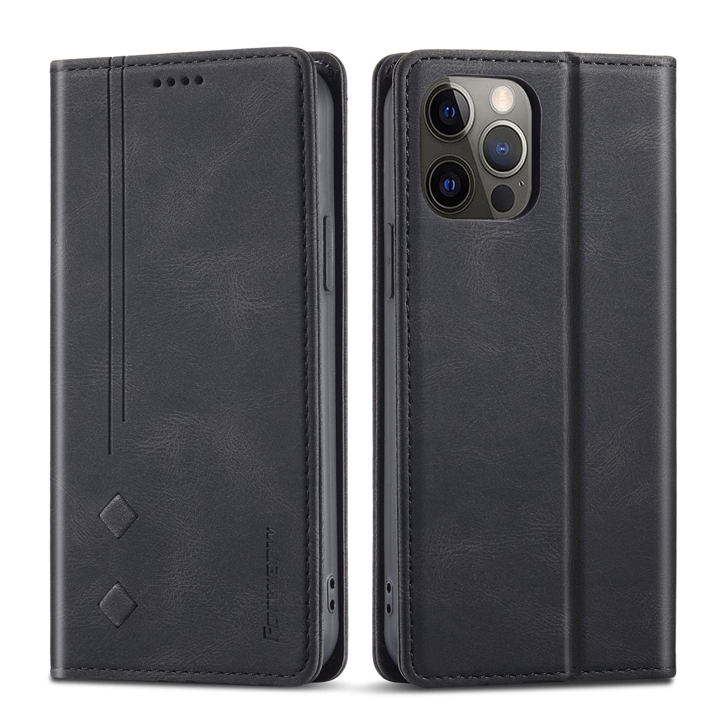 FORWENW F2 Series Full Protective Scratch-proof Leather Wallet Case for iPhone 13 Pro 6.1 inch