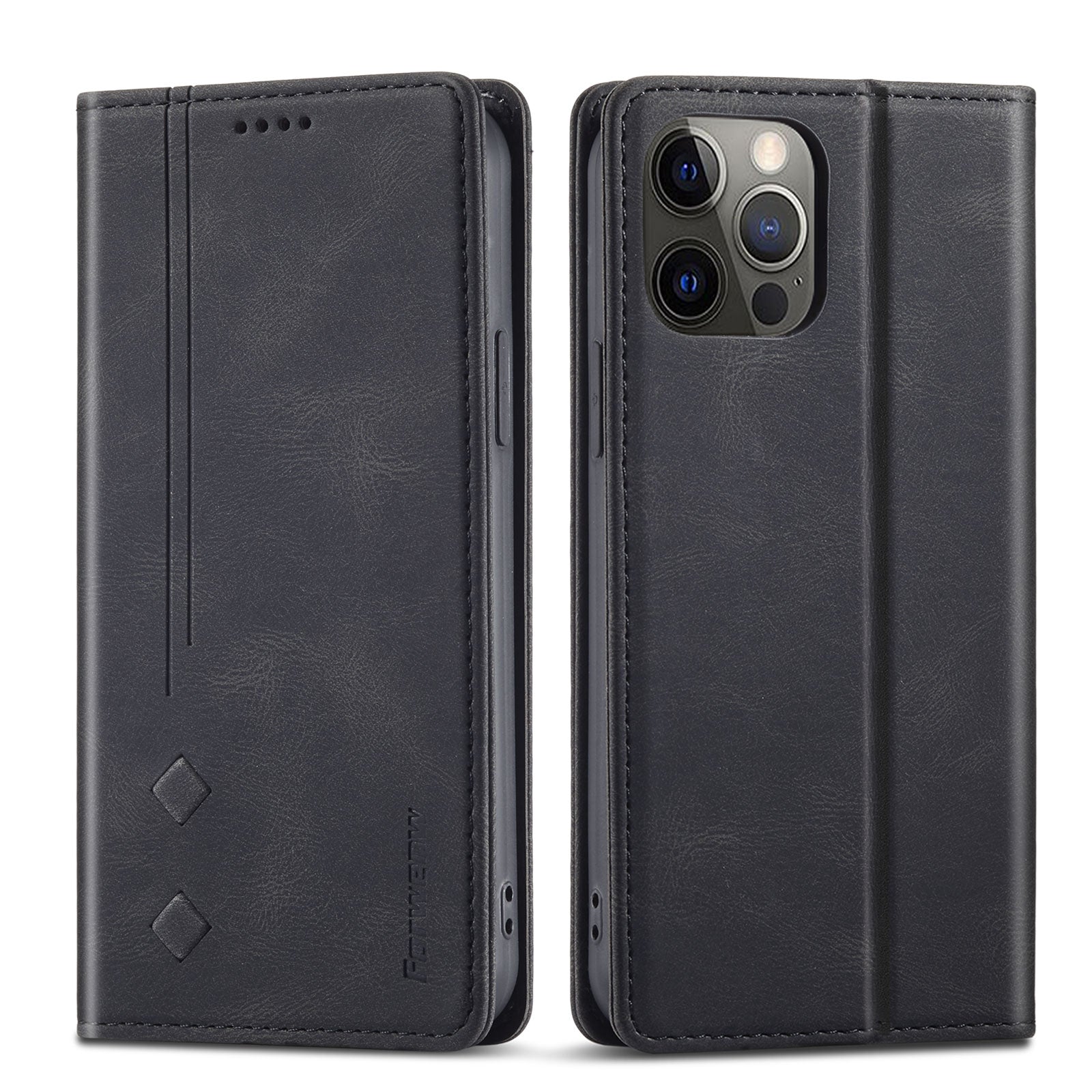 FORWENW F2 Series Full Protective Scratch-proof Leather Wallet Case for iPhone 13 Pro 6.1 inch