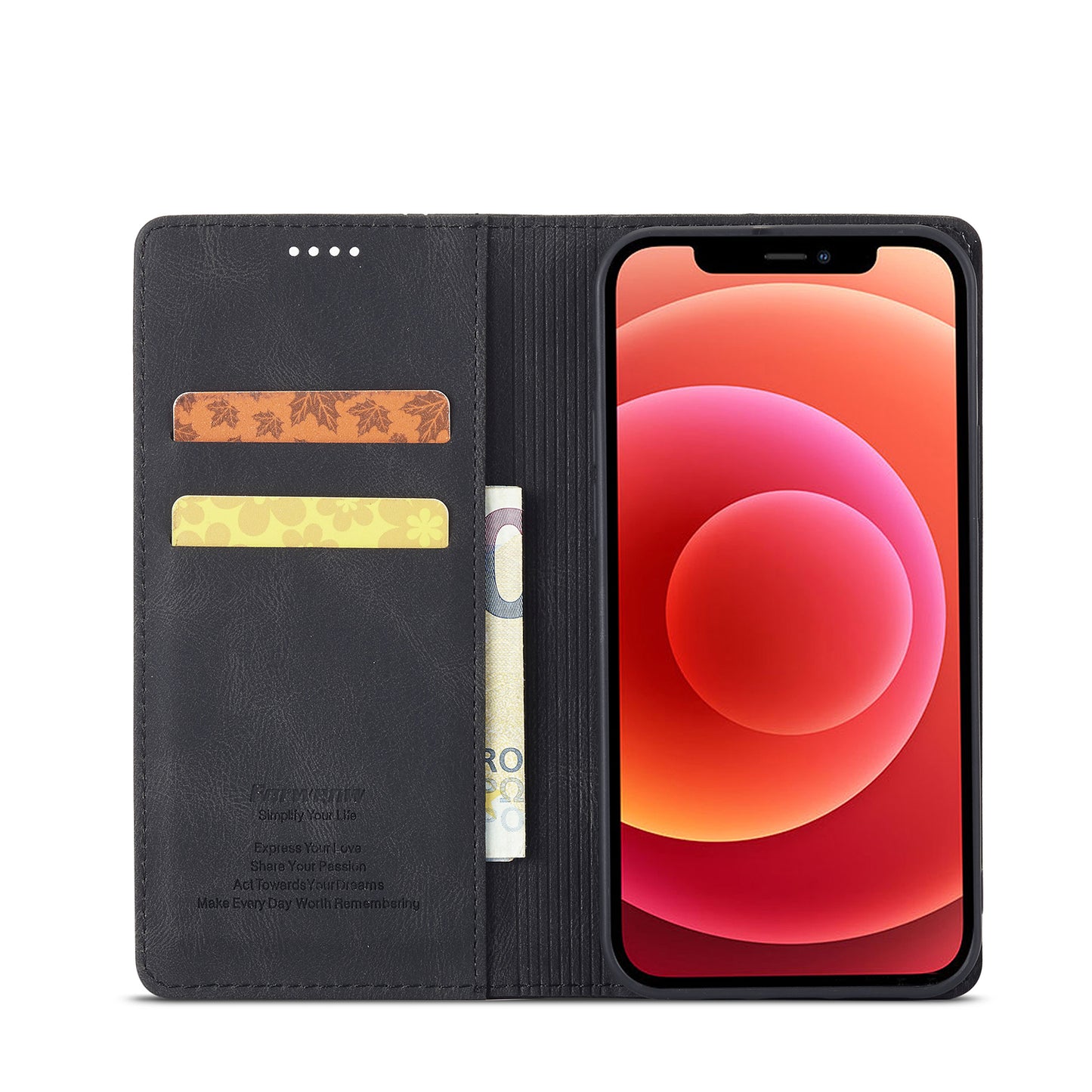 FORWENW F2 Series Full Protective Scratch-proof Leather Wallet Case for iPhone 13 Pro 6.1 inch