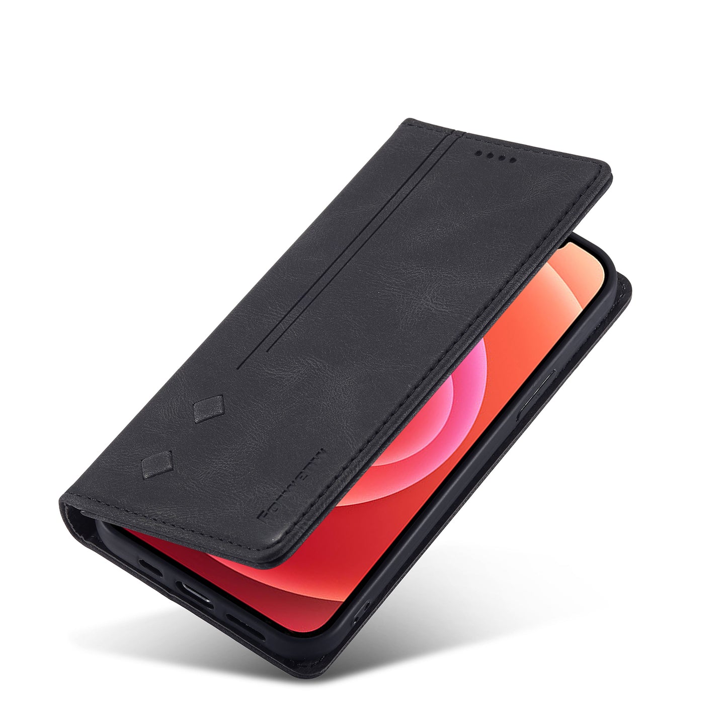 FORWENW F2 Series Full Protective Scratch-proof Leather Wallet Case for iPhone 13 Pro 6.1 inch