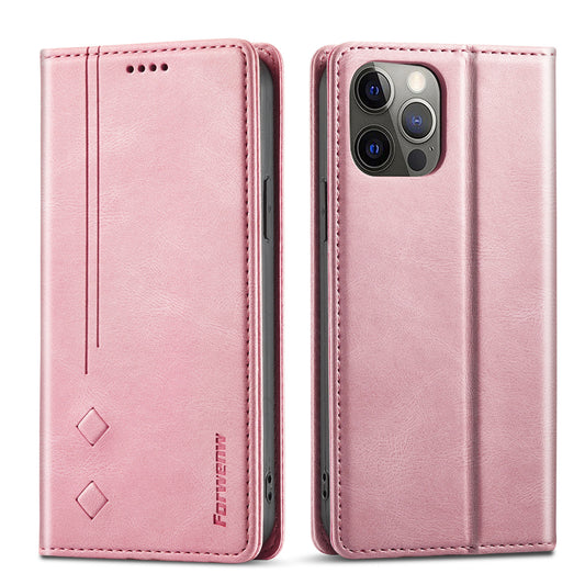 FORWENW F2 Series Full Protective Scratch-proof Leather Wallet Case for iPhone 13 Pro 6.1 inch