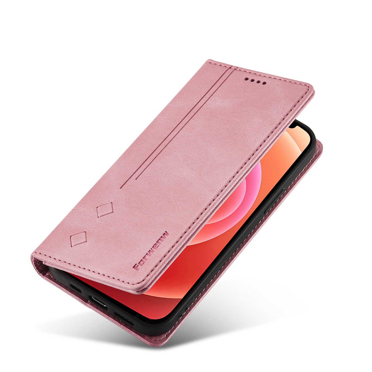 FORWENW F2 Series Full Protective Scratch-proof Leather Wallet Case for iPhone 13 Pro 6.1 inch