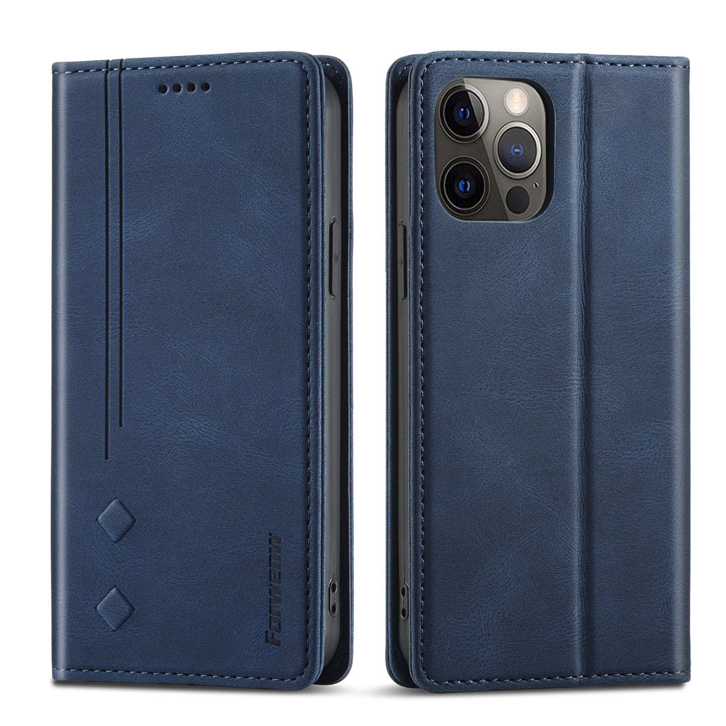 FORWENW F2 Series Full Protective Scratch-proof Leather Wallet Case for iPhone 13 Pro 6.1 inch