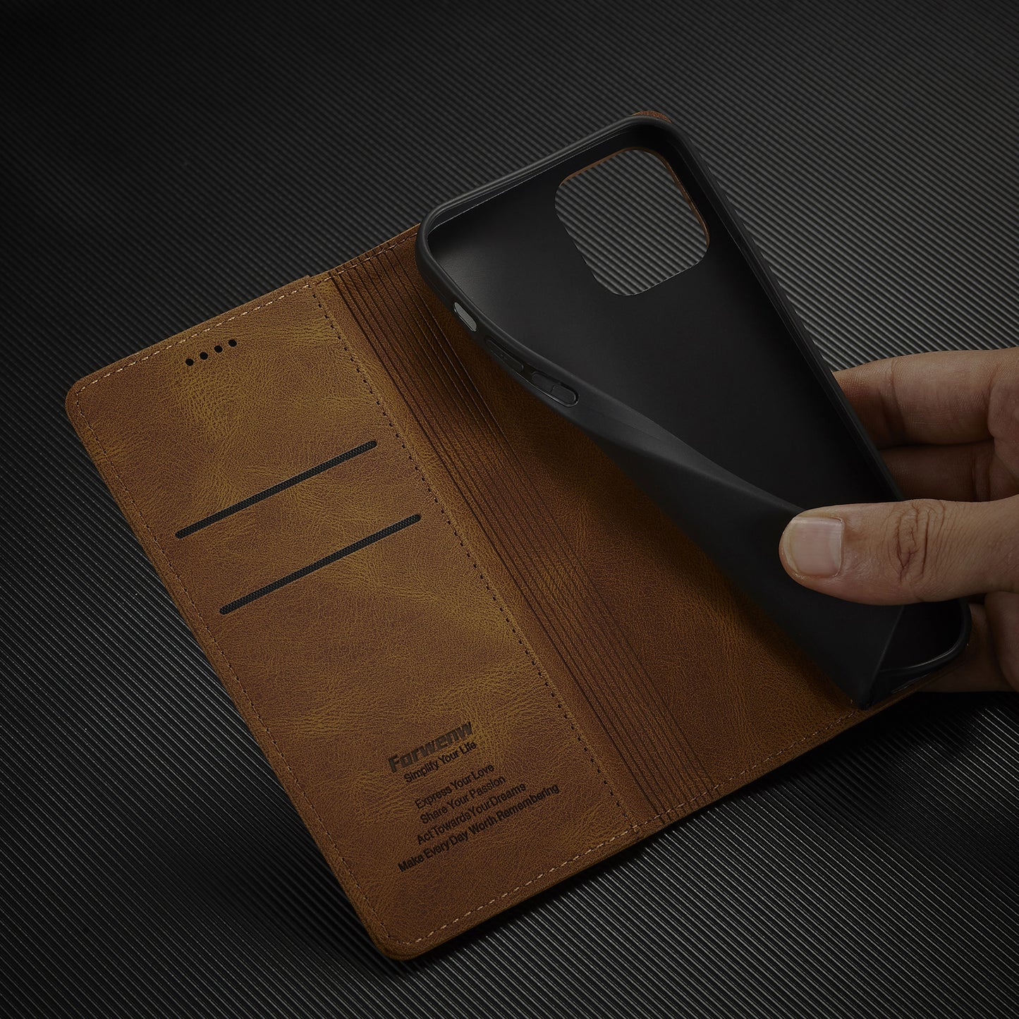 FORWENW F2 Series Full Protective Scratch-proof Leather Wallet Case for iPhone 13 Pro 6.1 inch