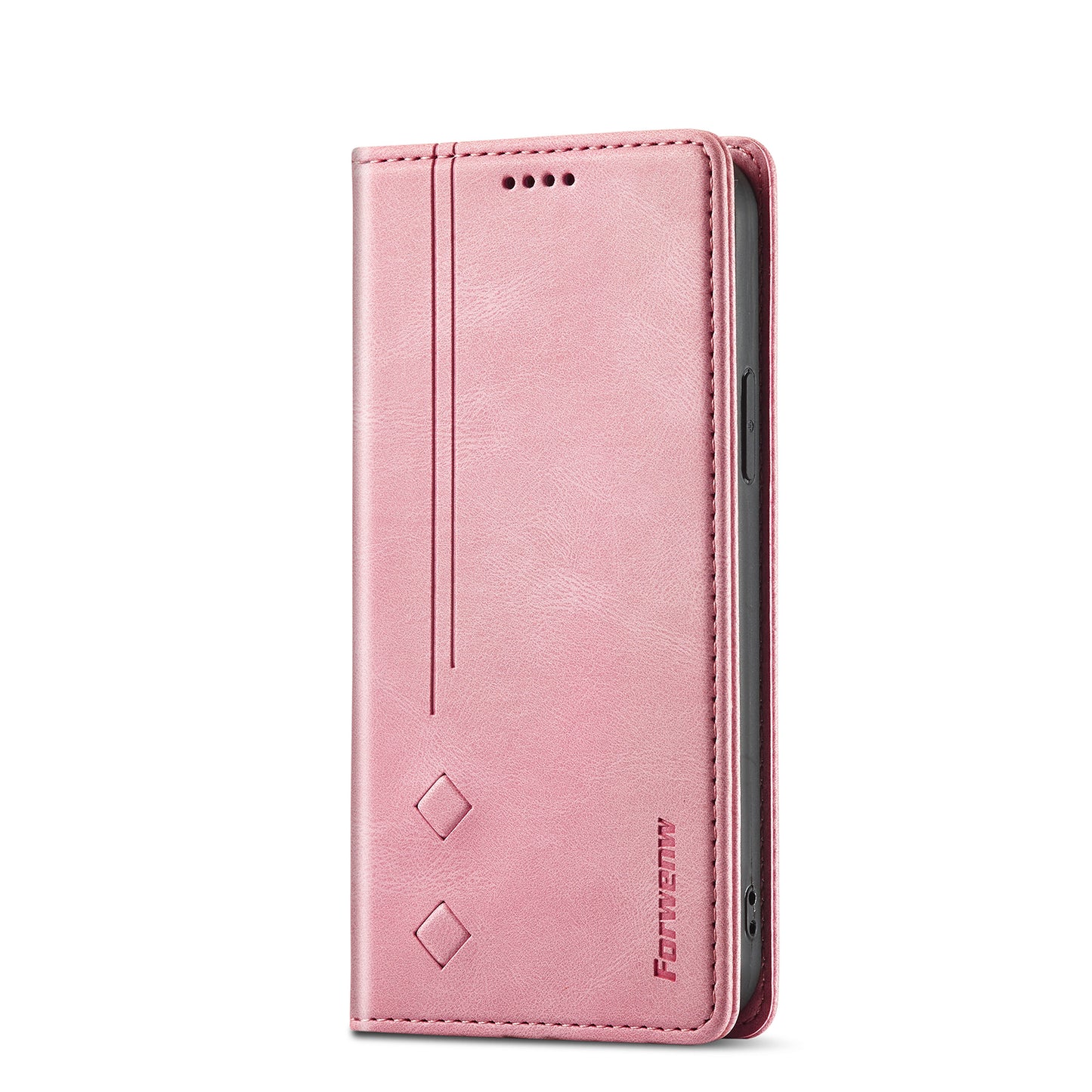 FORWENW F2 Series Stylish Solid Color Leather Wallet Design Phone Case for iPhone 13 Pro Max 6.7 inch