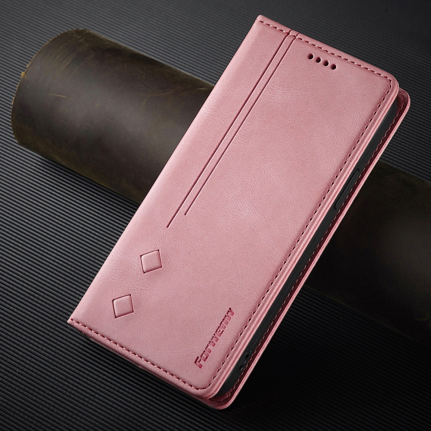 FORWENW F2 Series Stylish Solid Color Leather Wallet Design Phone Case for iPhone 13 Pro Max 6.7 inch